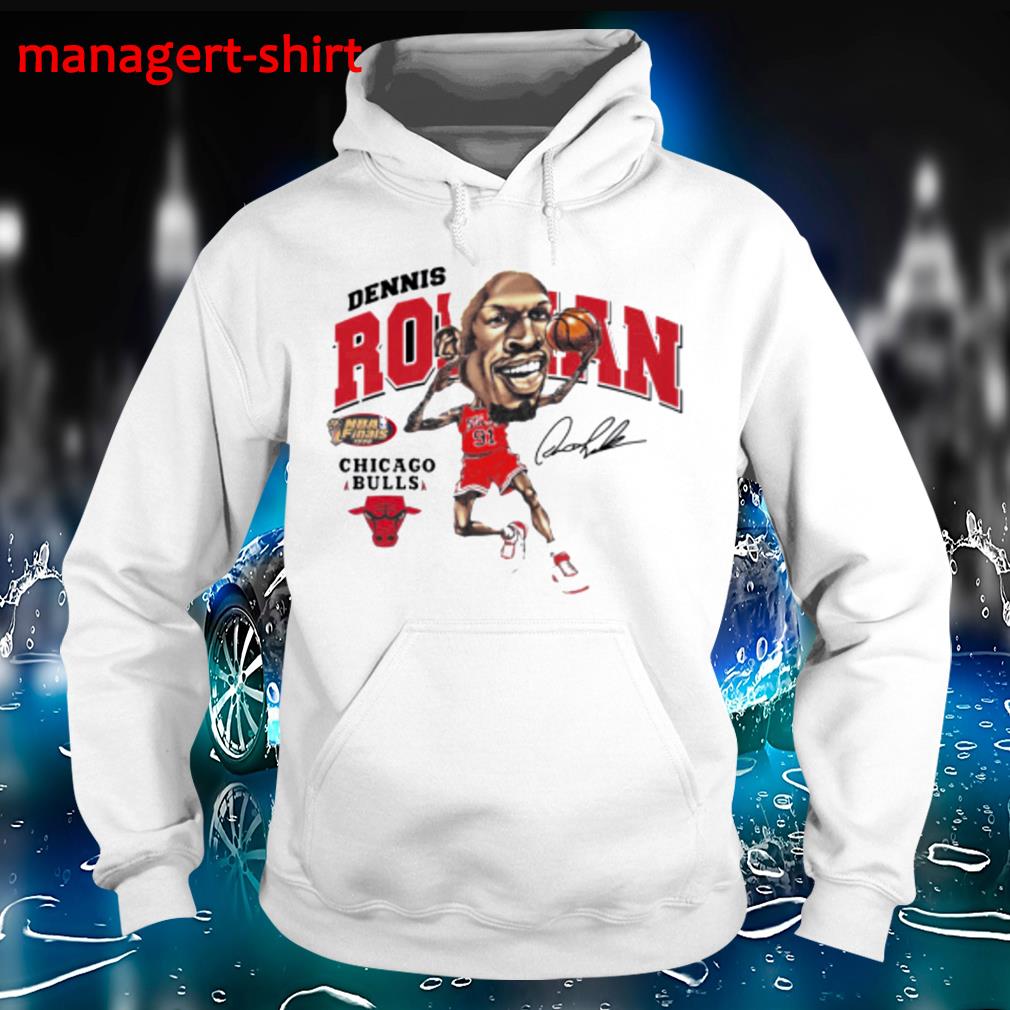 Chicago Bulls Dennis Rodman Text Pic Hooded Sweatshirt