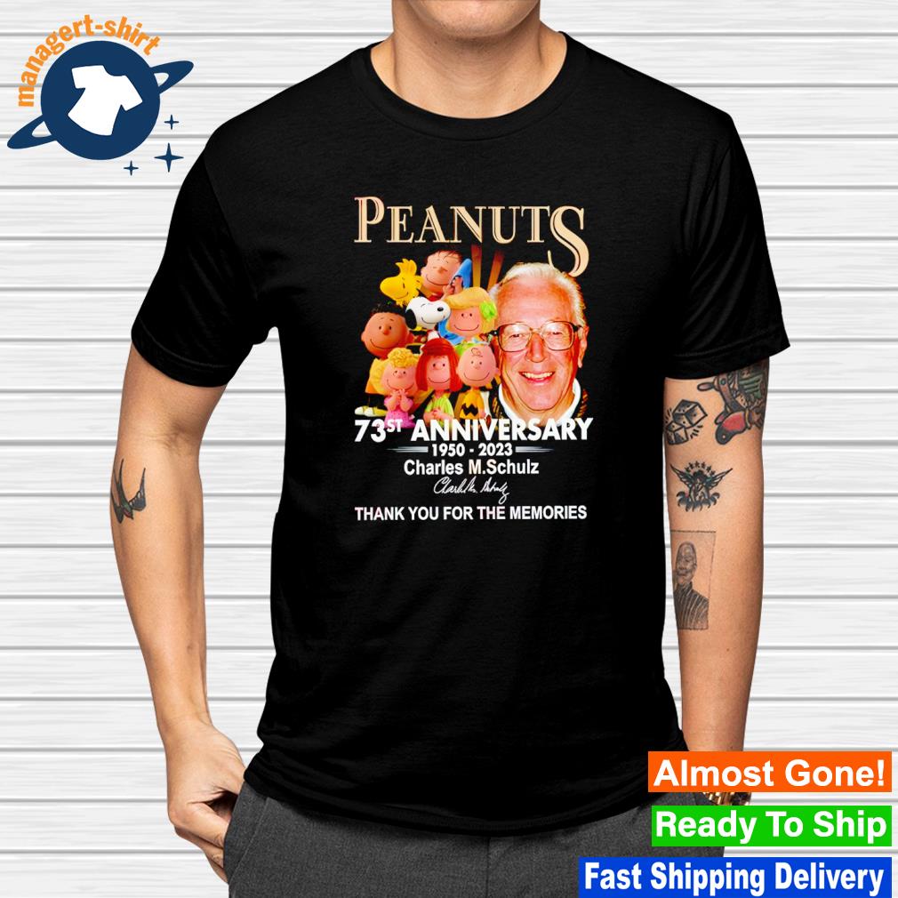 Awesome peanuts 73st Anniversary 1950 – 2023 Charles M.Schulz Thank You For The Memories shirt