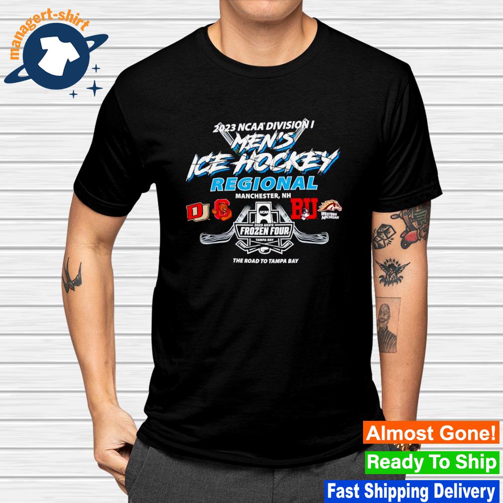Funny 2023 NCAA Division I Men's Ice Hockey Regional The Road to Tampa Bay Manchester NH shirt